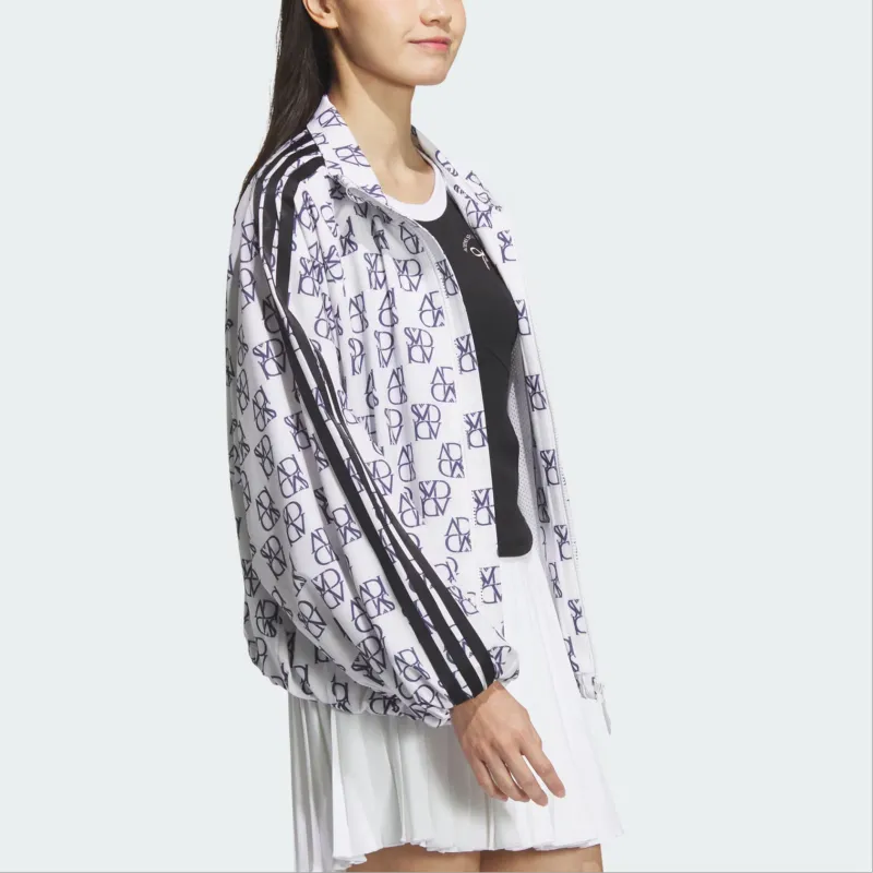 Adidas ALLOVER PRINTWindbreaker Jackets Coats Women's White-3