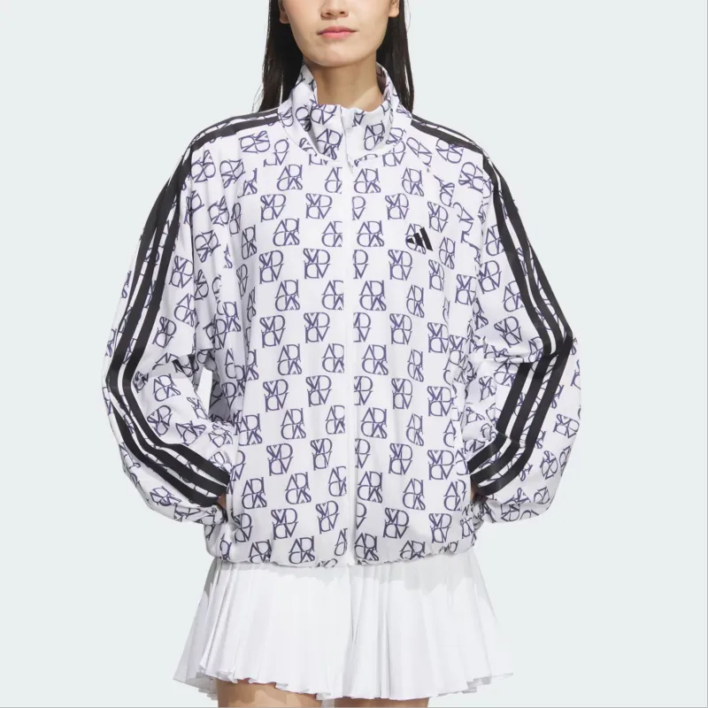 Adidas ALLOVER PRINTWindbreaker Jackets Coats Women's White-1