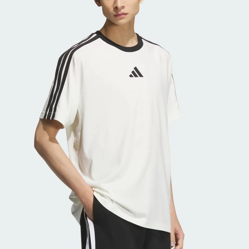 Adidas 3 Stripes T Shirt Men's Jade White-2