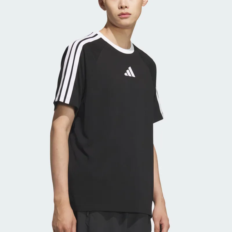 Adidas 3 Stripes SHORT SLEEVE T SHIRT T Shirt Men's Black-3