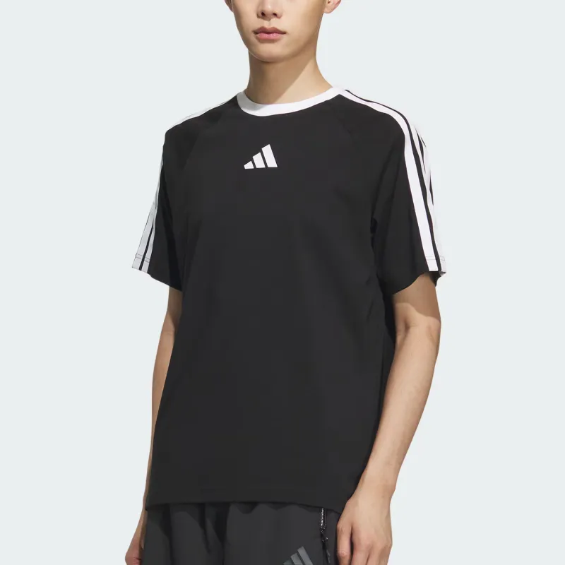 Adidas 3 Stripes SHORT SLEEVE T SHIRT T Shirt Men's Black-1