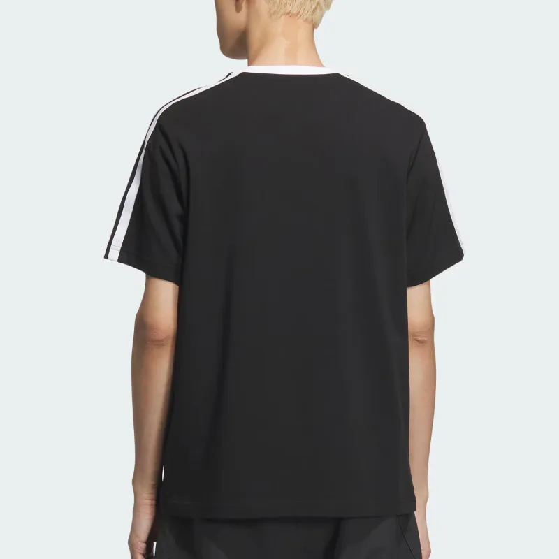 Adidas 3 Stripes SHORT SLEEVE T SHIRT T Shirt Men's Black-2