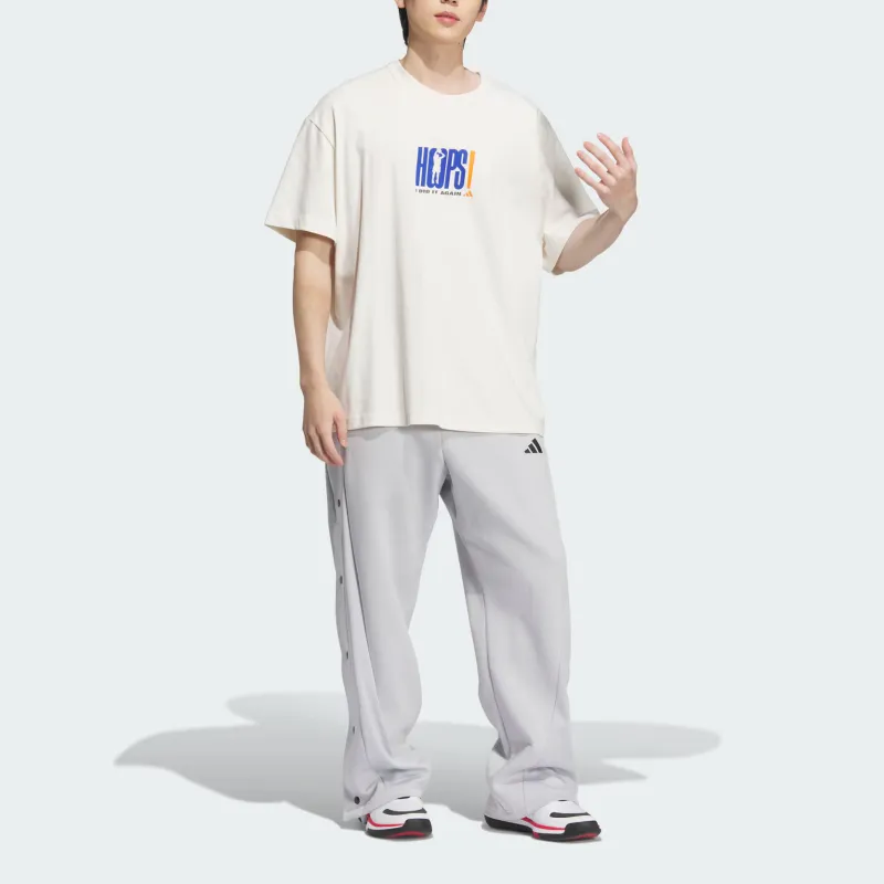 Adidas BASKETBALL GRAPHIC T Shirt Men's Pink White-1