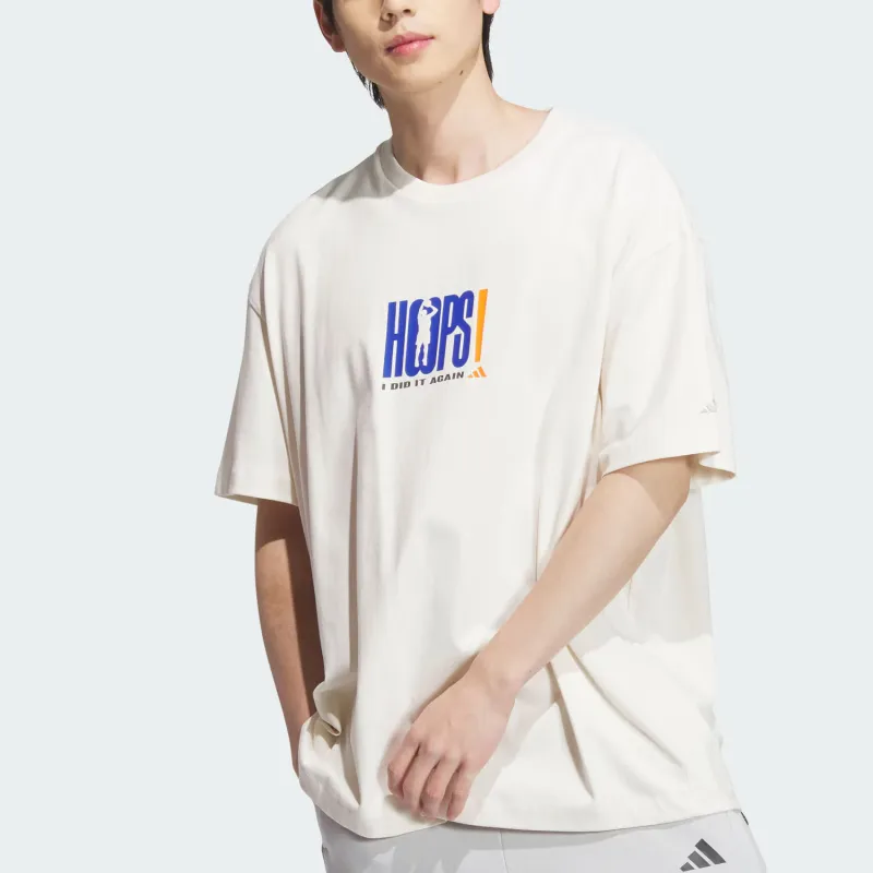 Adidas BASKETBALL GRAPHIC T Shirt Men's Pink White-2