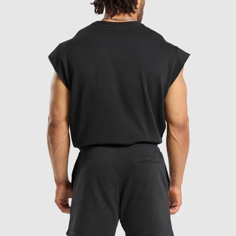 GYMSHARK Property Of Cut Off Tank T Shirt Men's Black-2
