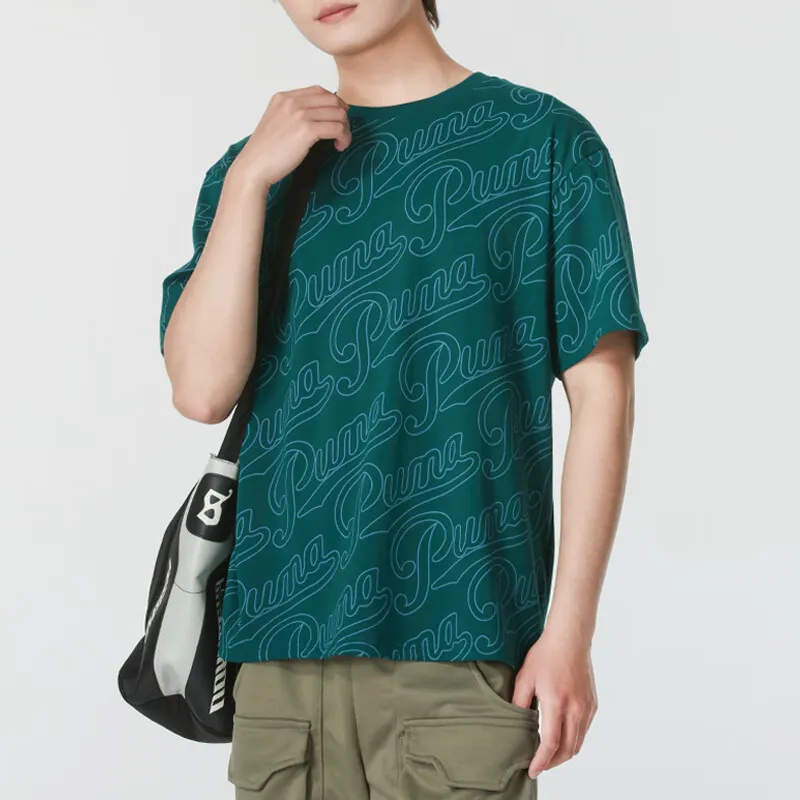 PUMA T Shirts Men Green-4