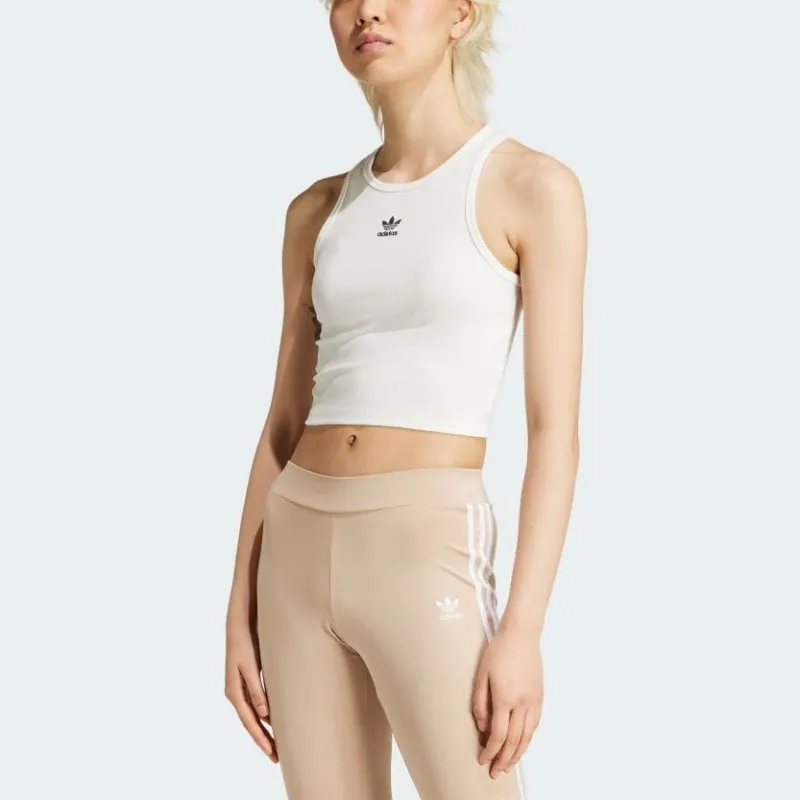 Adidas Logo-embroidered Ribbed Tank Top-1