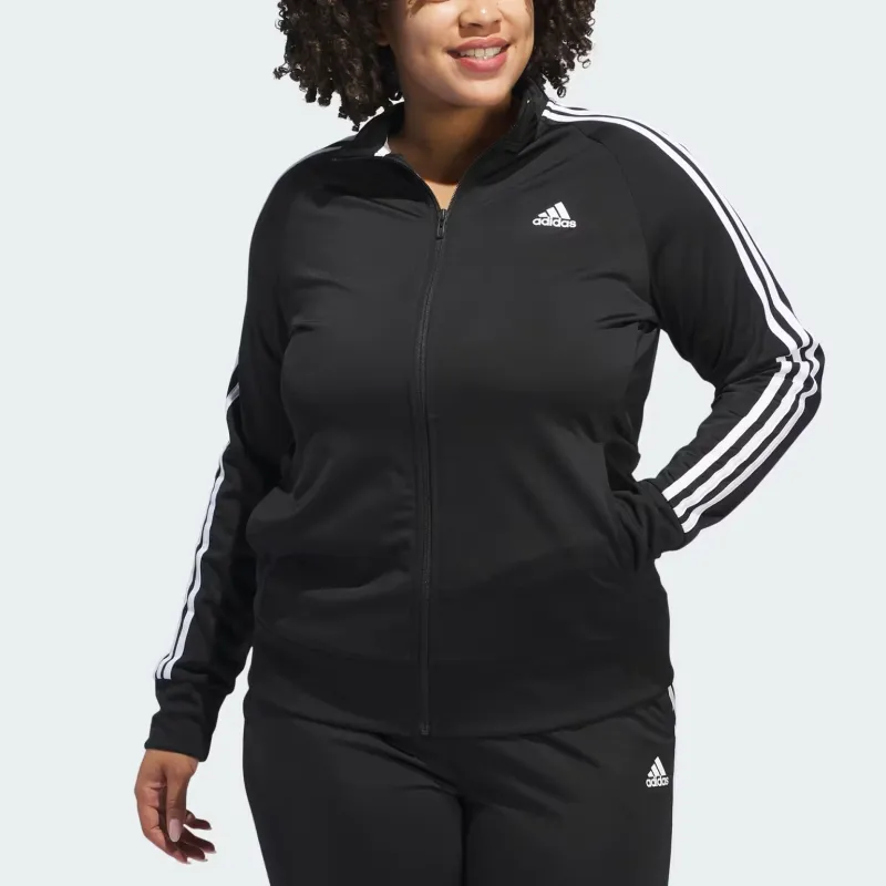 Adidas Free Shipping With AdiClub Essentials Warm Up Tricot Slim 3 Stripes Track Jacket Plus Size-1