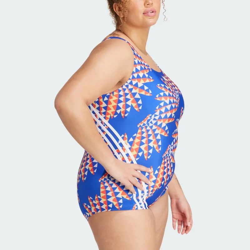 Adidas FARM Rio FARM RIO 3-STRIPES CLX SWIMSUIT PLUS SIZE One-piece Swimsuit Women's Dark Blue-3