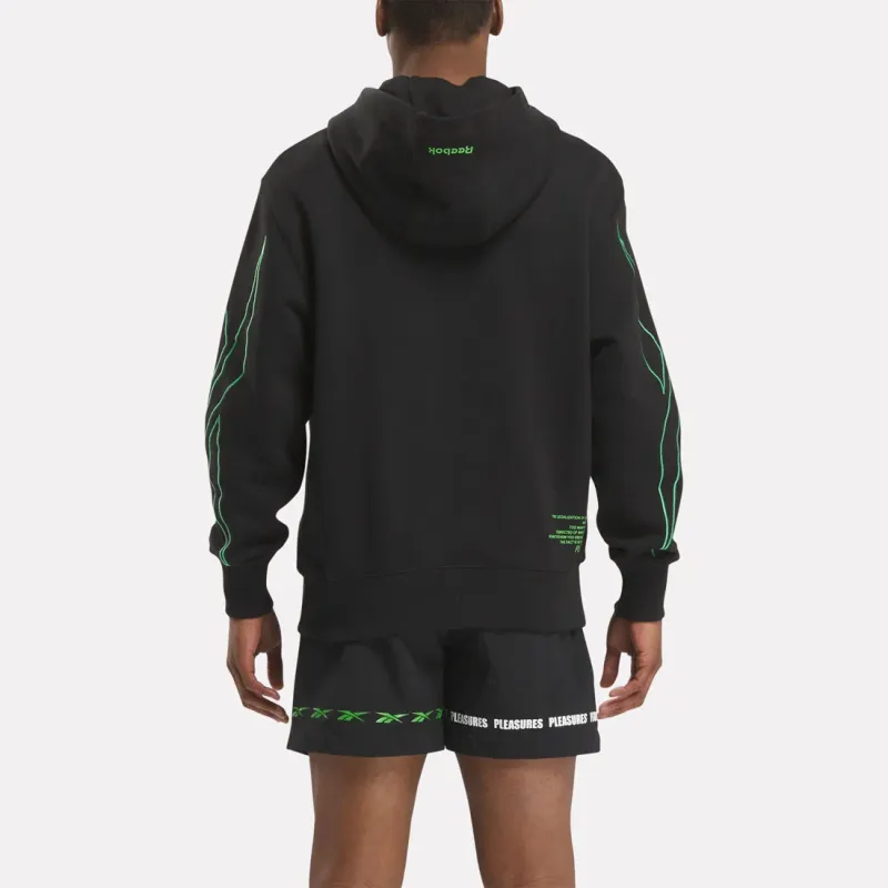 Reebok PLEASURES HOODIE Sweatshirt Unisex Black-3