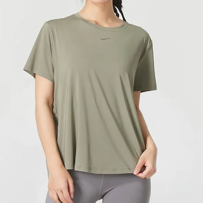 Nike One Classic Women's Dri-FIT Short Sleeve Top Khaki-1
