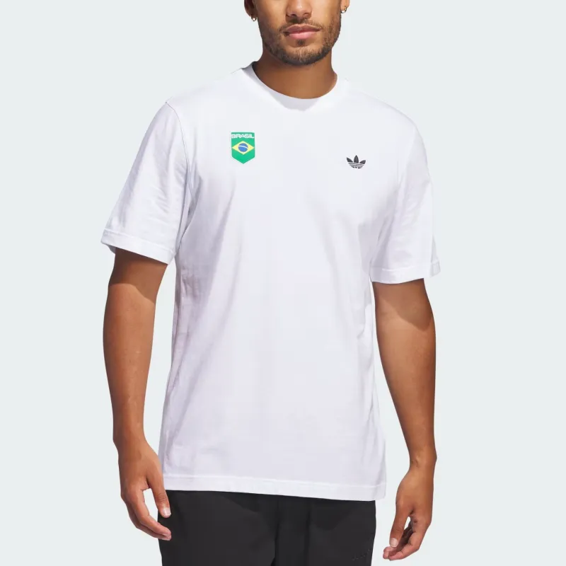 Adidas Originals Skateboarding BRASIL CRIOLA T-Shirt Men's White-2