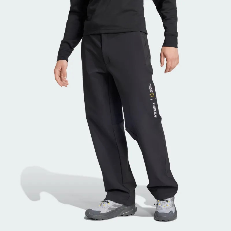 Adidas x National Geographic FW24 NATIONAL GEOGRAPHIC SOFTSHELL Casual Pants Men Black-1
