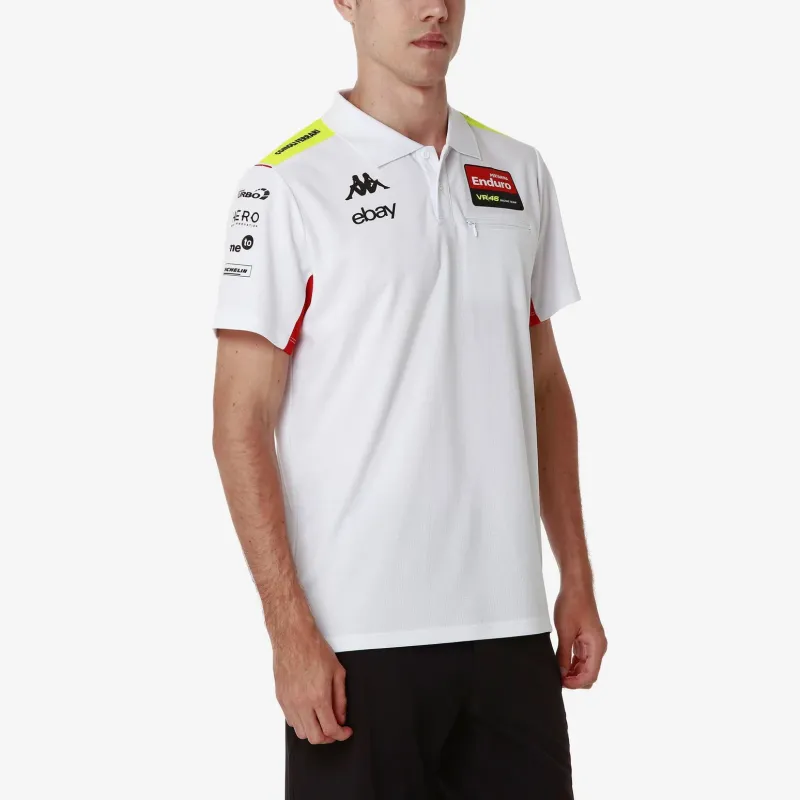 Kappa x VR46 White Collection FW24 ACRAZ MISANO Polo Shirt Men's White-5