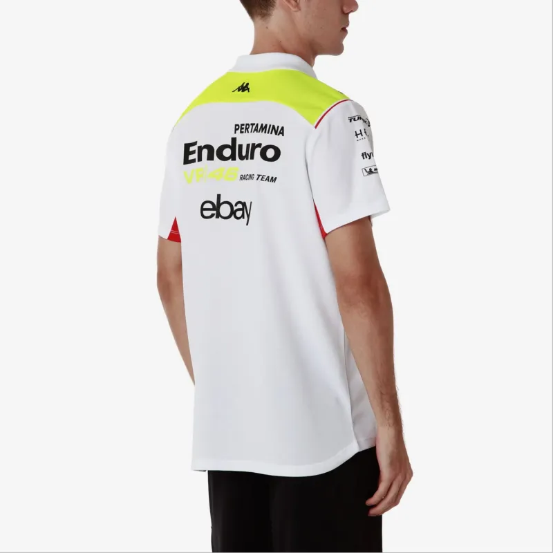 Kappa x VR46 White Collection FW24 ACRAZ MISANO Polo Shirt Men's White-4