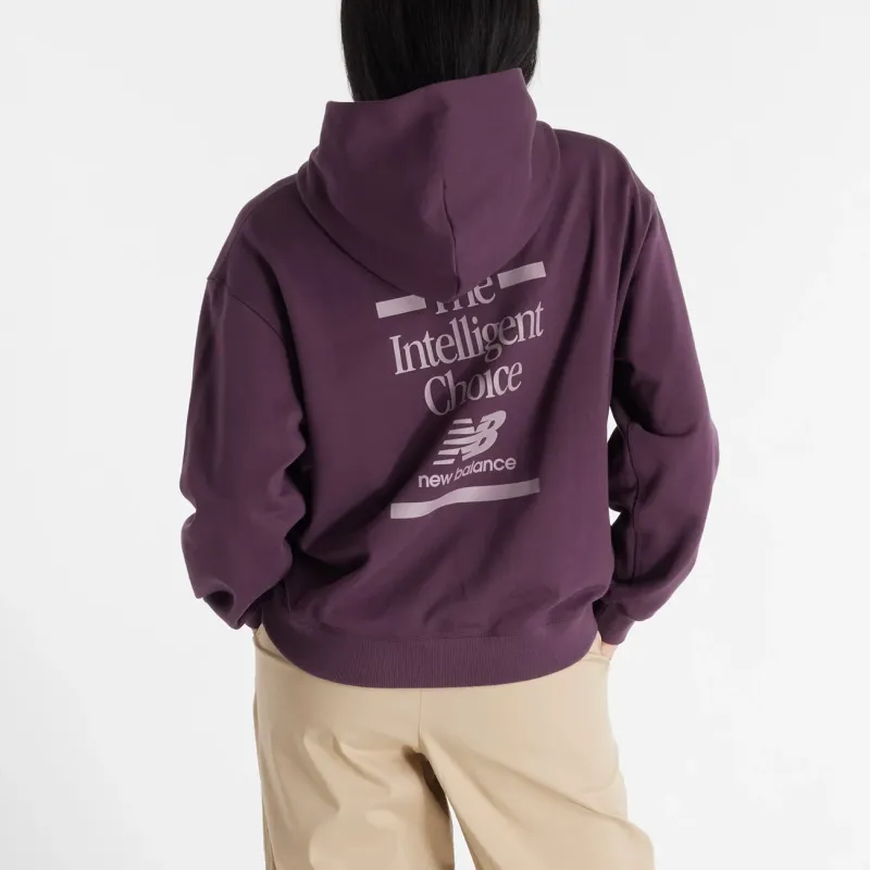 New Balance Athletics French Terry Oversized Choice Sweatshirt Women's Plum Brown-2