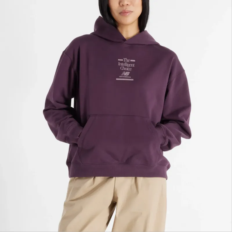 New Balance Athletics French Terry Oversized Choice Sweatshirt Women's Plum Brown-4
