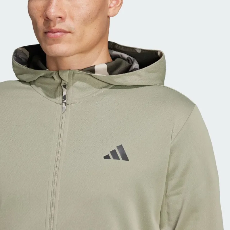 Adidas Train Essentials Camo Full Zip Hoodie-3