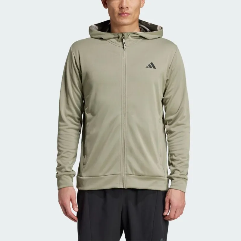 Adidas Train Essentials Camo Full Zip Hoodie-1
