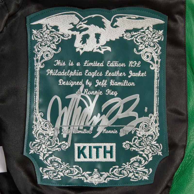 KITH X Jeff Hamilton Nfl Eagles Leather Varsity Jacket-9