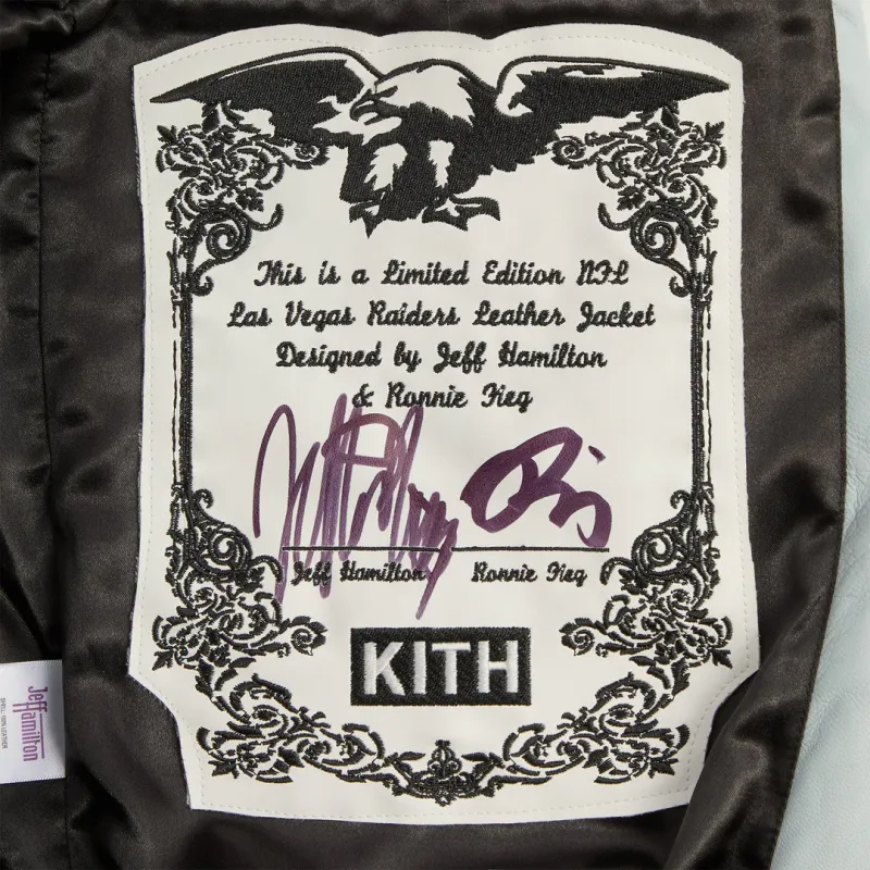 KITH X Jeff Hamilton Nfl Raiders Leather Varisty Jacket-9