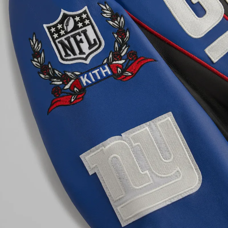KITH X Jeff Hamilton Nfl Giants Leather Varsity Jacket-3