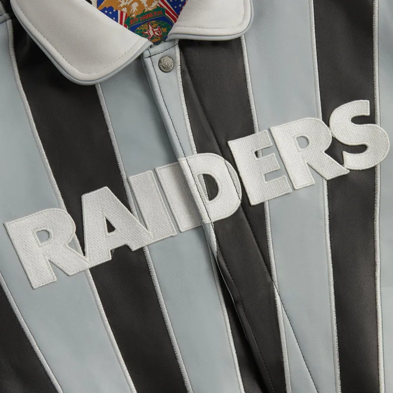 KITH X Jeff Hamilton Nfl Raiders Leather Varisty Jacket-2
