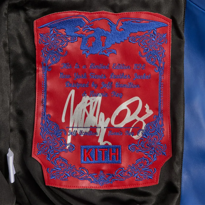 KITH X Jeff Hamilton Nfl Giants Leather Varsity Jacket-9