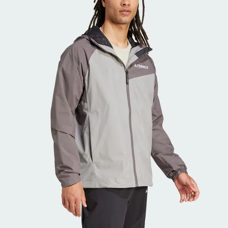 Adidas MULTI 2L RAIN.RDY Jackets Coats Men's Pure Ice Gray/Charcoal Gray/Black-3