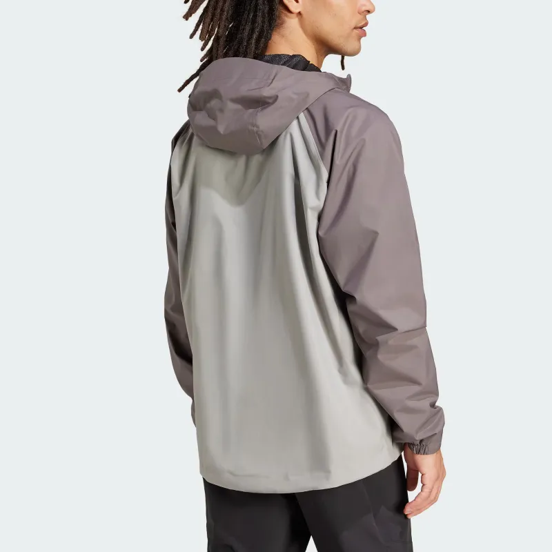 Adidas MULTI 2L RAIN.RDY Jackets Coats Men's Pure Ice Gray/Charcoal Gray/Black-2