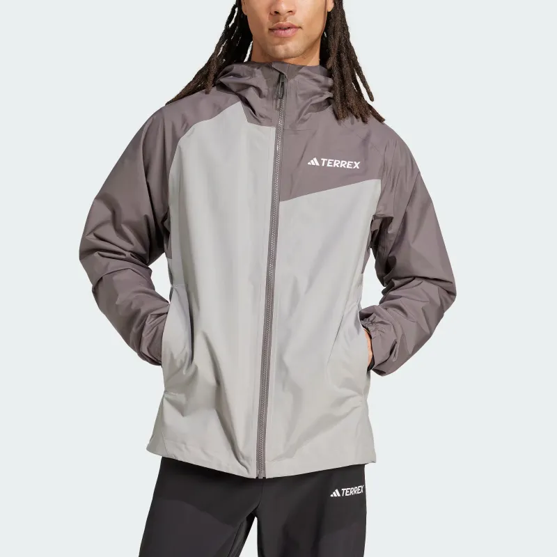 Adidas MULTI 2L RAIN.RDY Jackets Coats Men's Pure Ice Gray/Charcoal Gray/Black-1