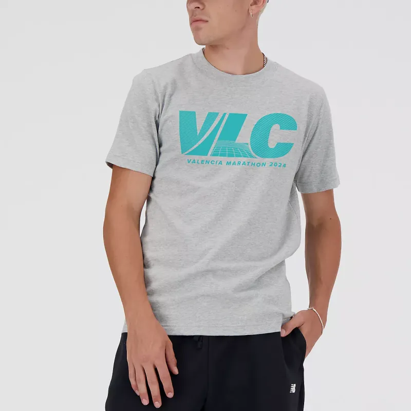 New Balance Graphic Valencia Marathon T-Shirt Men's Sports Gray-1