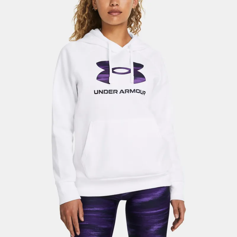 Under Armour Rival FleeceBig Logo Print Fill Sweatshirt Women's White-2