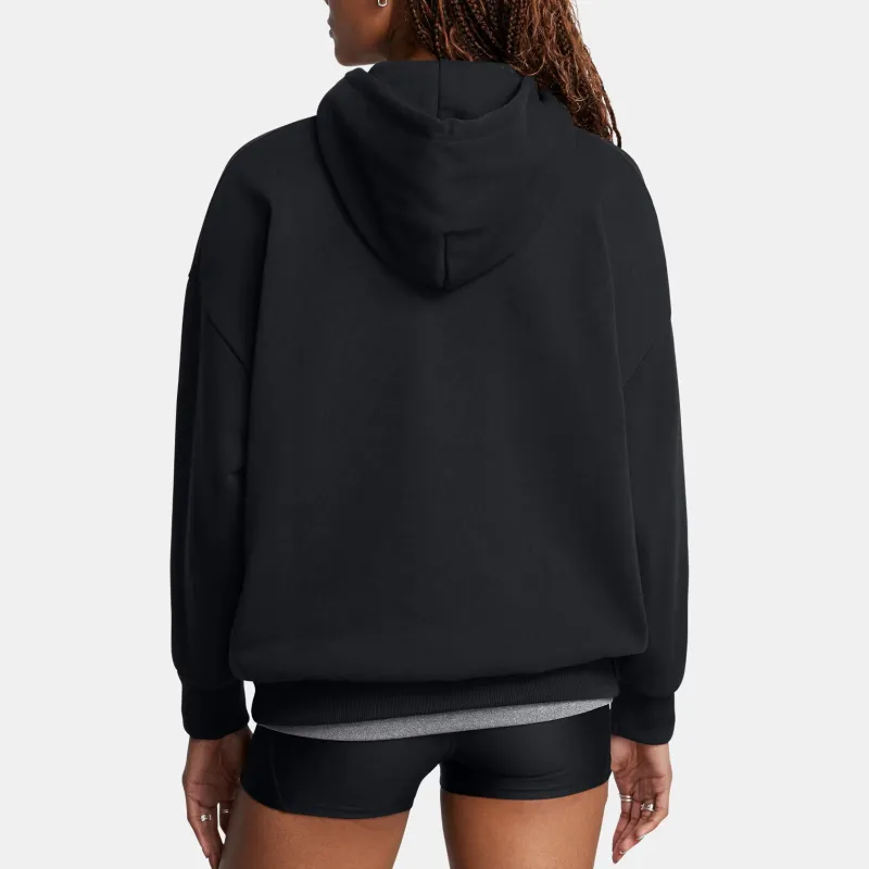 Under Armour Icon Heavyweight Terry Sweatshirt Women's Black/Peak White-4