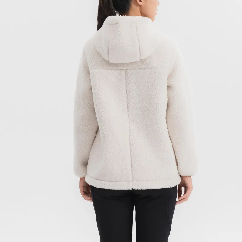 DECATHLON SH500 Velvet feel Coat Women's Pearl Beige-8