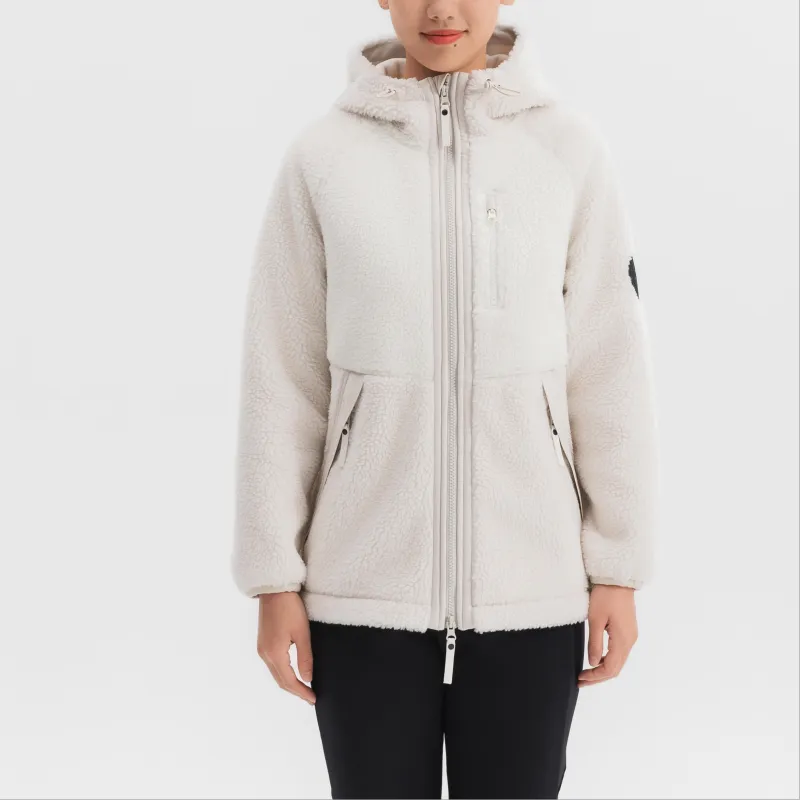 DECATHLON SH500 Velvet feel Coat Women's Pearl Beige-3