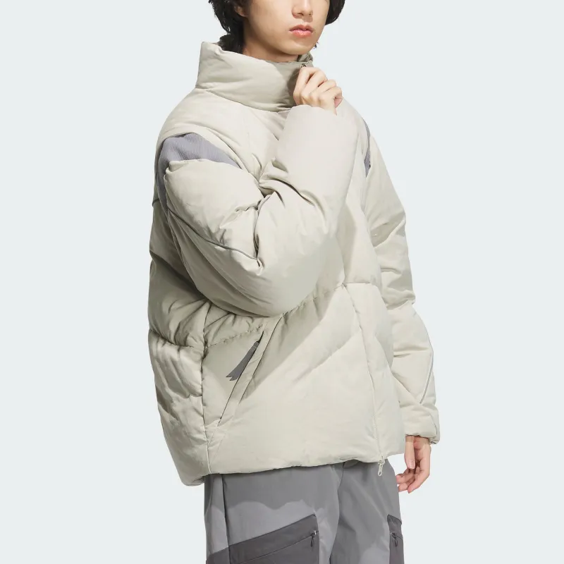 Adidas FW24 FUSTL P DJK MID Down Jacket Men's Light Sesame Earth Gray-4