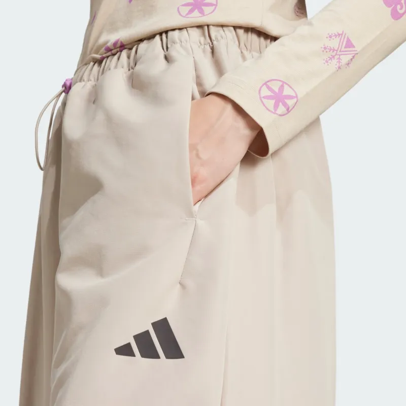 Adidas FW24 Sky Print Woven Parachute Casual Pants Women's Marvelous Beige-3