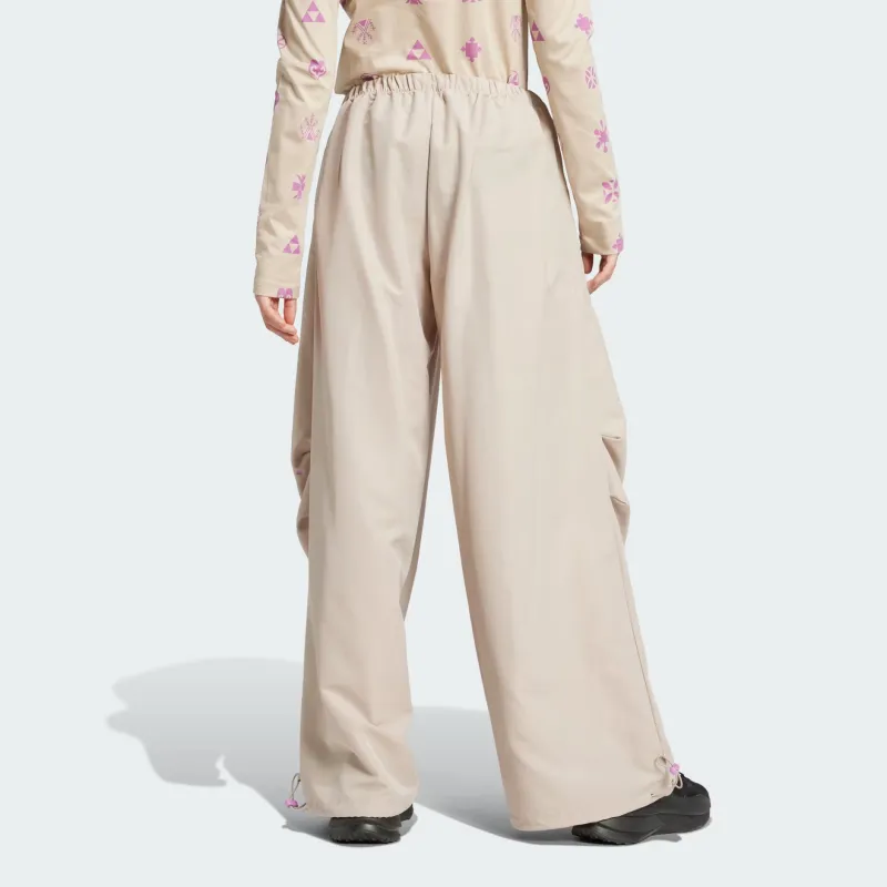 Adidas FW24 Sky Print Woven Parachute Casual Pants Women's Marvelous Beige-2