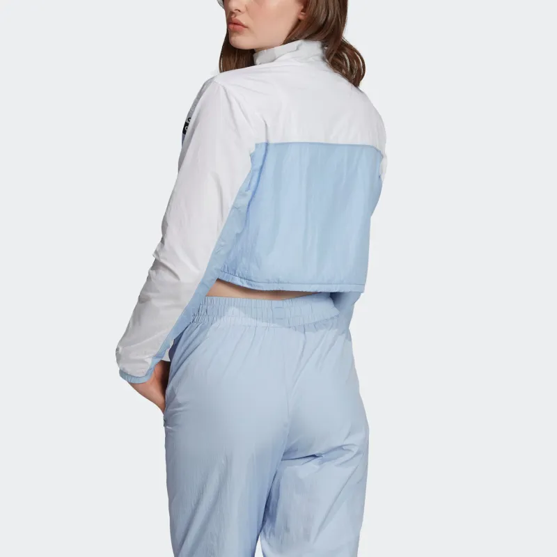 Adidas Originals Cropped Hoodie Sweatshirt Women's Blue-3