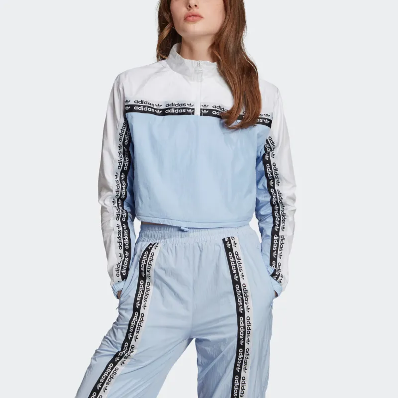 Adidas Originals Cropped Hoodie Sweatshirt Women's Blue-2