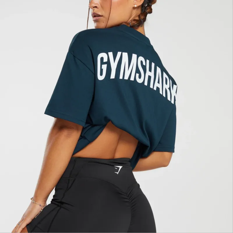GYMSHARK FW24 T Shirt Women's Marine Blue-2