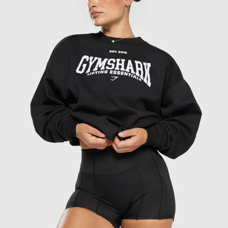 GYMSHARK FW24 Essentials Graphic Oversized Sweatshirt Women's Black-2