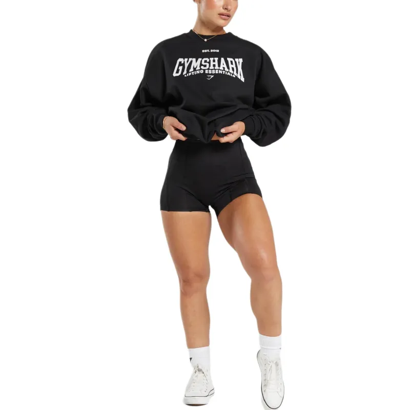 GYMSHARK FW24 Essentials Graphic Oversized Sweatshirt Women's Black-1