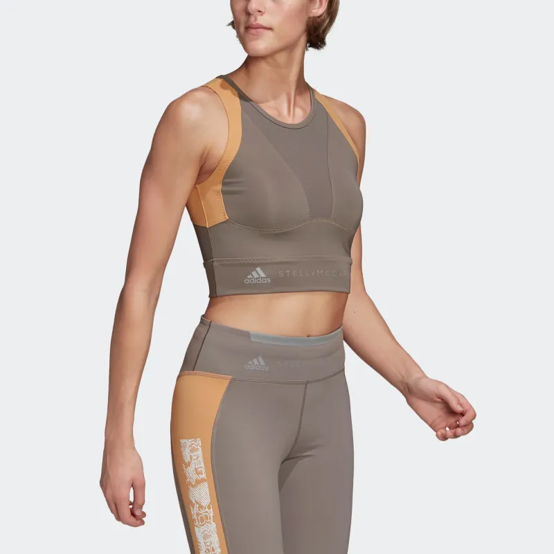 Adidas x Stella McCartney Sport Vests Women's Explore Gray/Cardboard Yellow-3