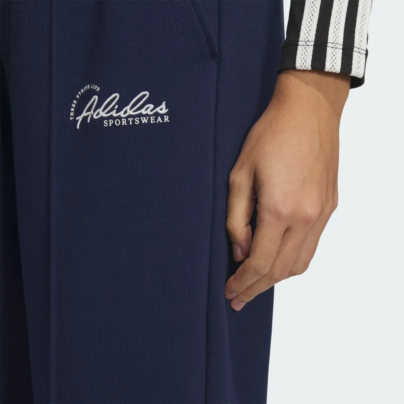 Adidas VERBIAGE FRENCH TERRY JOGGERS Casual Pants Women's Dark Indigo/Jade White-4