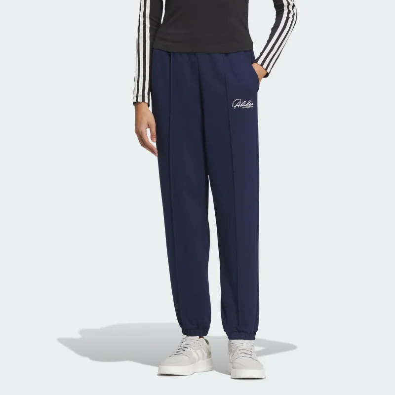 Adidas VERBIAGE FRENCH TERRY JOGGERS Casual Pants Women's Dark Indigo/Jade White-1
