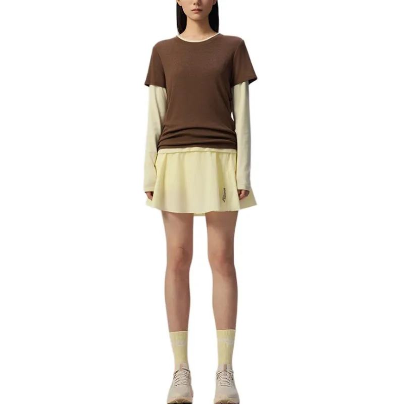 Saucony T-Shirt Women's Two-Piece Set Earthy Coffee-1
