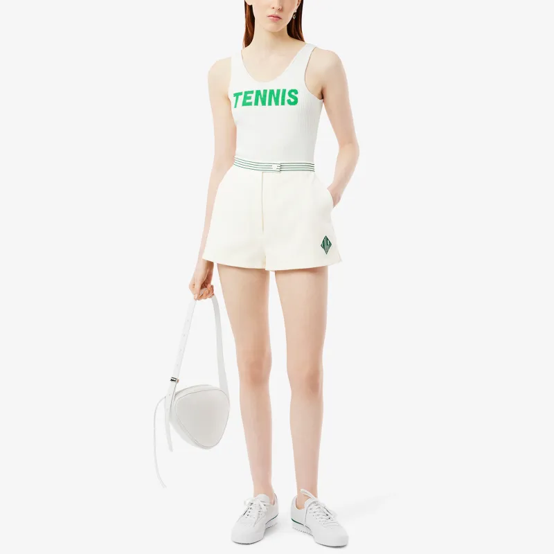 LACOSTE SS25 Wool Tennis Casual Shorts Women's White-3