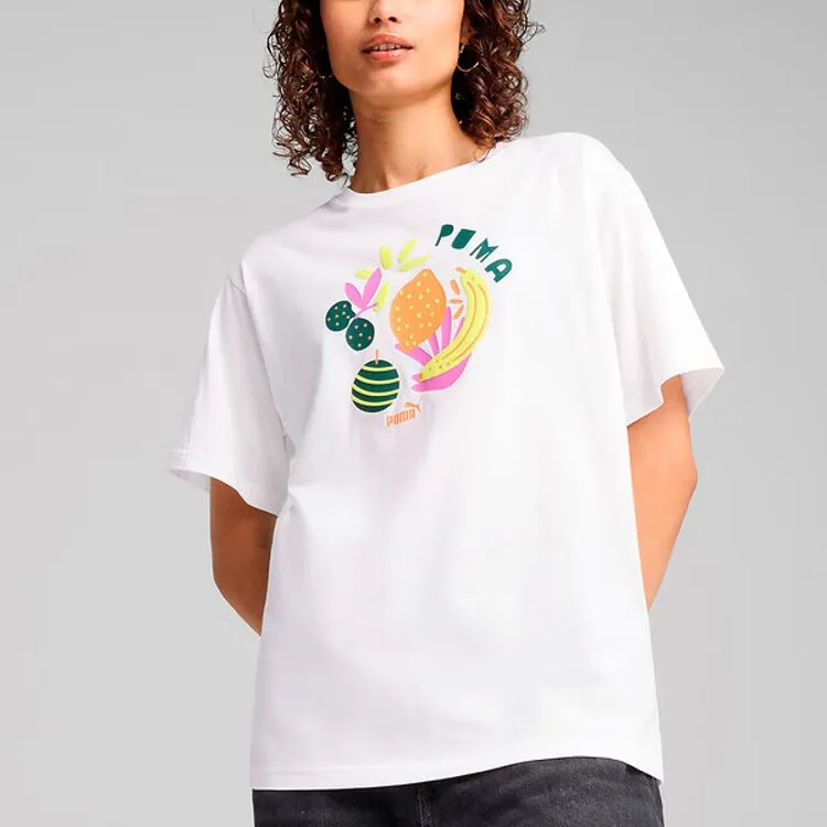 PUMA GRAPHICSRELAXED T Shirt Women's White-2